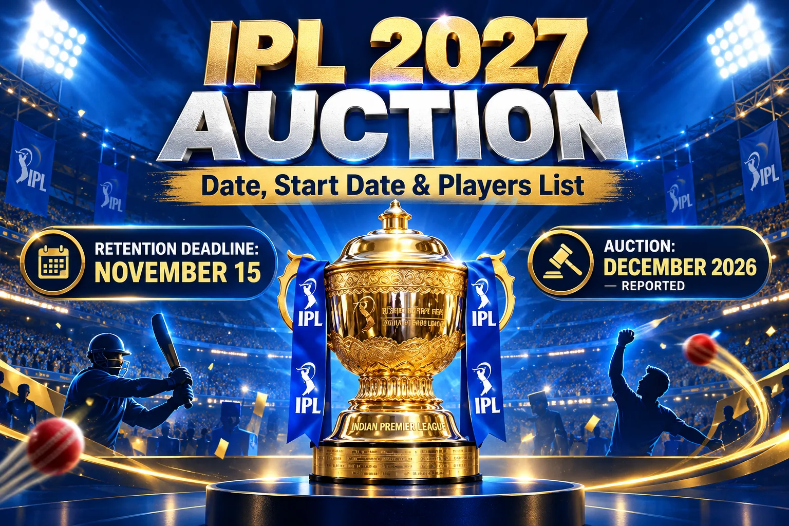 IPL 2027 Auction Date, Start Date and Players List
